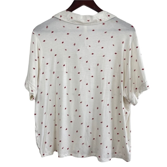 PacSun L.A Hearts Flower Print Eye Mask Pajama Top Set Women’s Size S - Picture 5 of 12